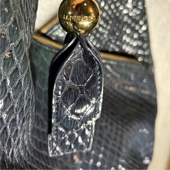 Gianni Bini Purse Shoulder Hobo Bag Gold Chain Snakeskin Blue Green Purple - Picture 4 of 7